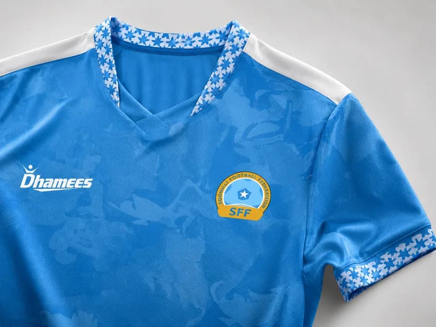Home jersey collar and crest detail